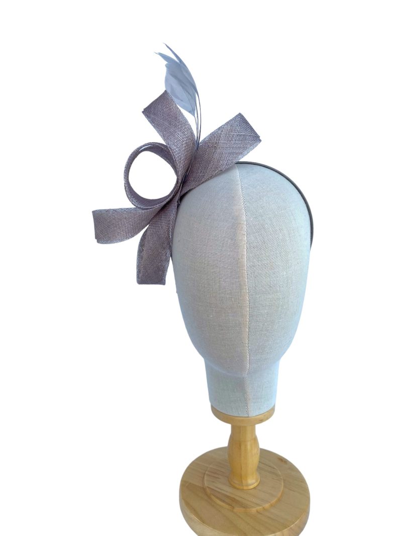 Elegant Grey Sinamay Bow Fascinator