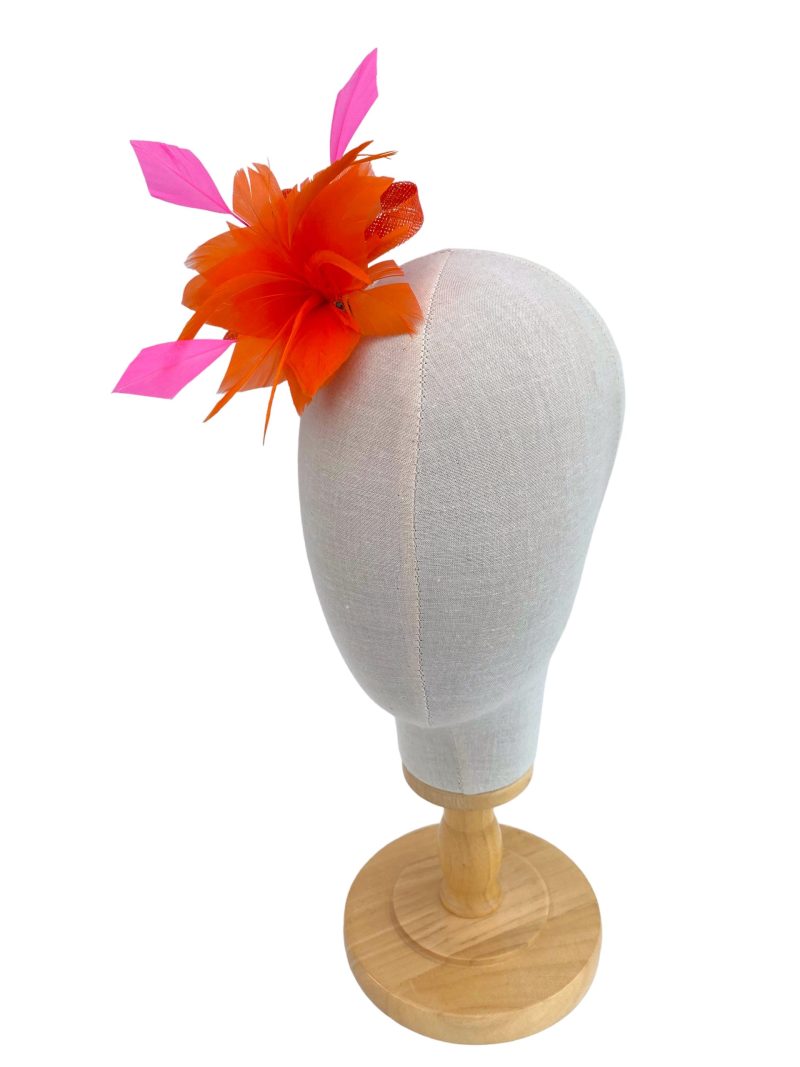 Orange And Pink Fascinator Clip - Image 5
