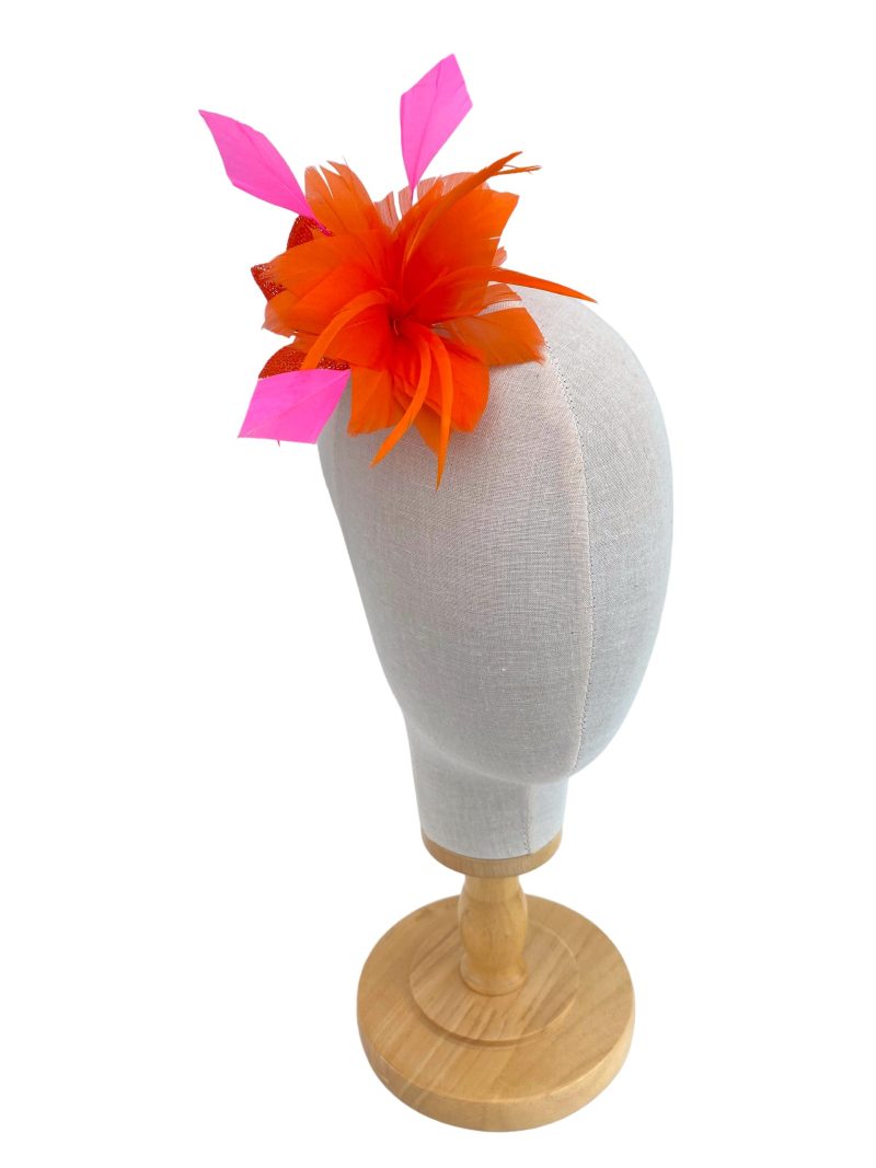 Orange And Pink Fascinator Clip - Image 4