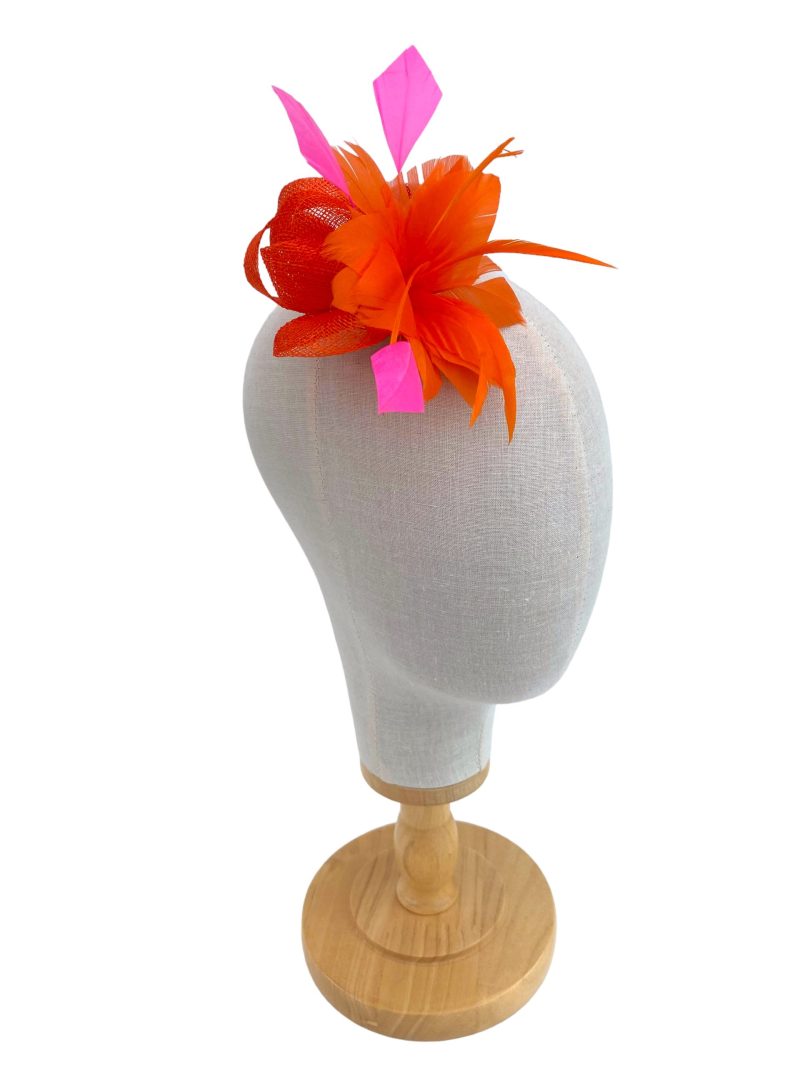 Orange And Pink Fascinator Clip - Image 3