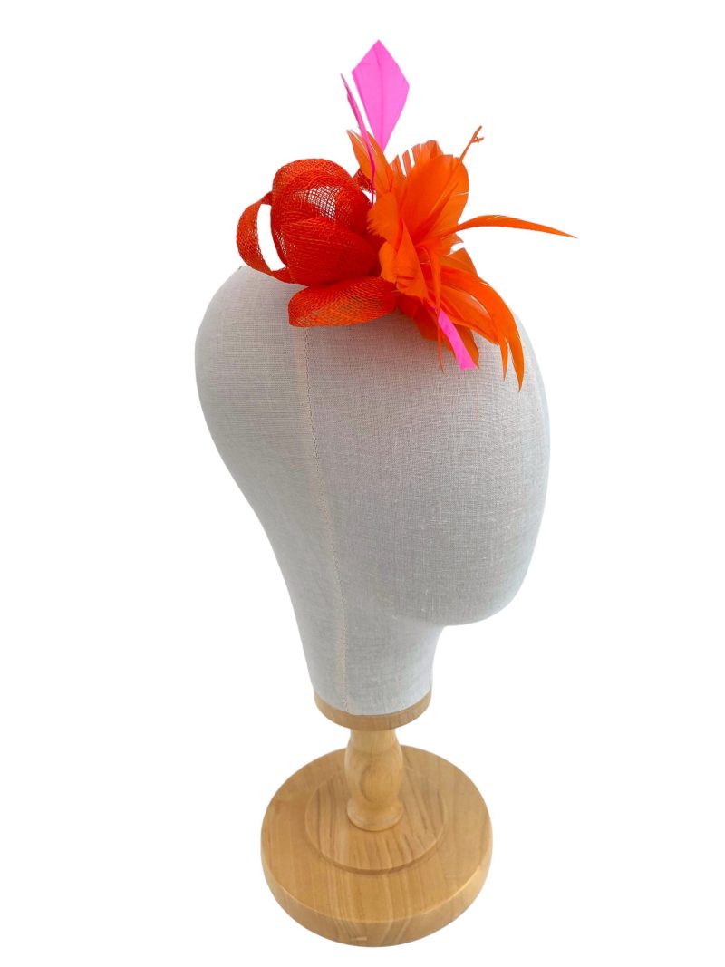 Orange And Pink Fascinator Clip - Image 2