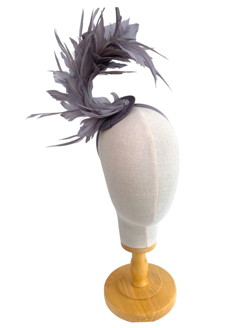 Grey Feather Curl Fascinator