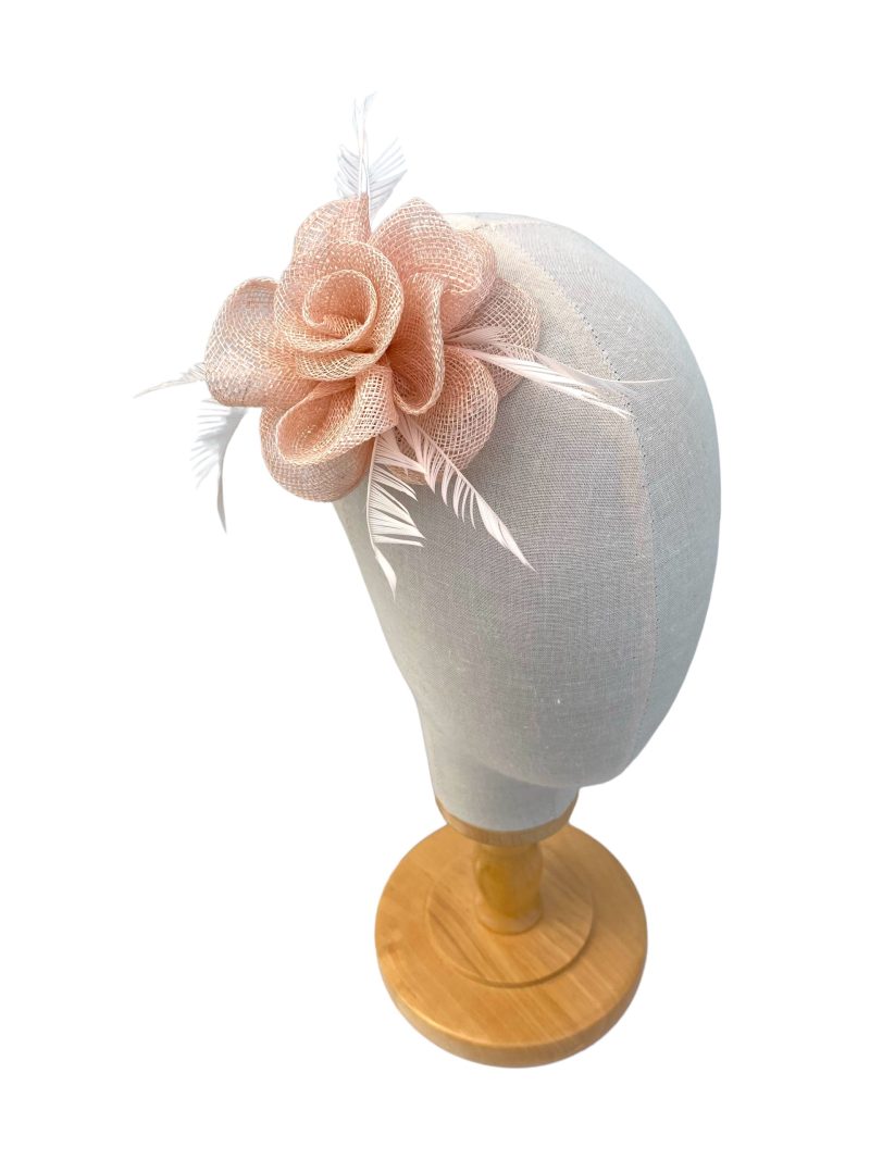 Small Pale Pink Fascinator Clip In Flower