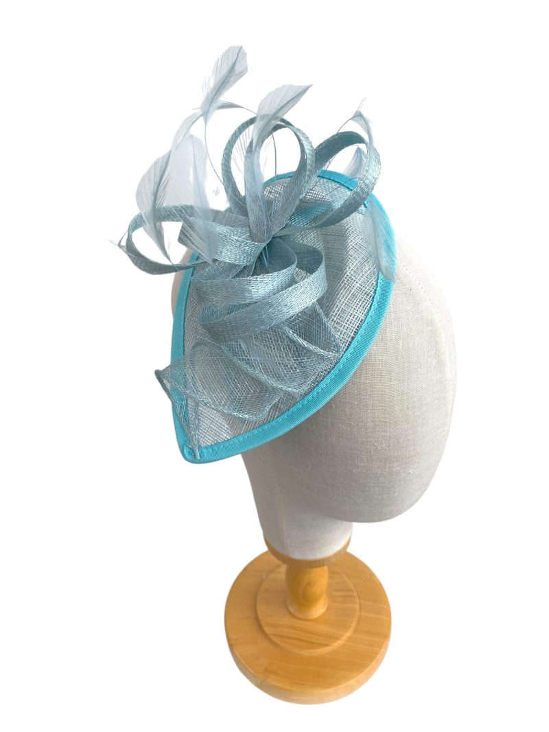 Baby Blue Feathered Fascinator Headpiece - Image 4