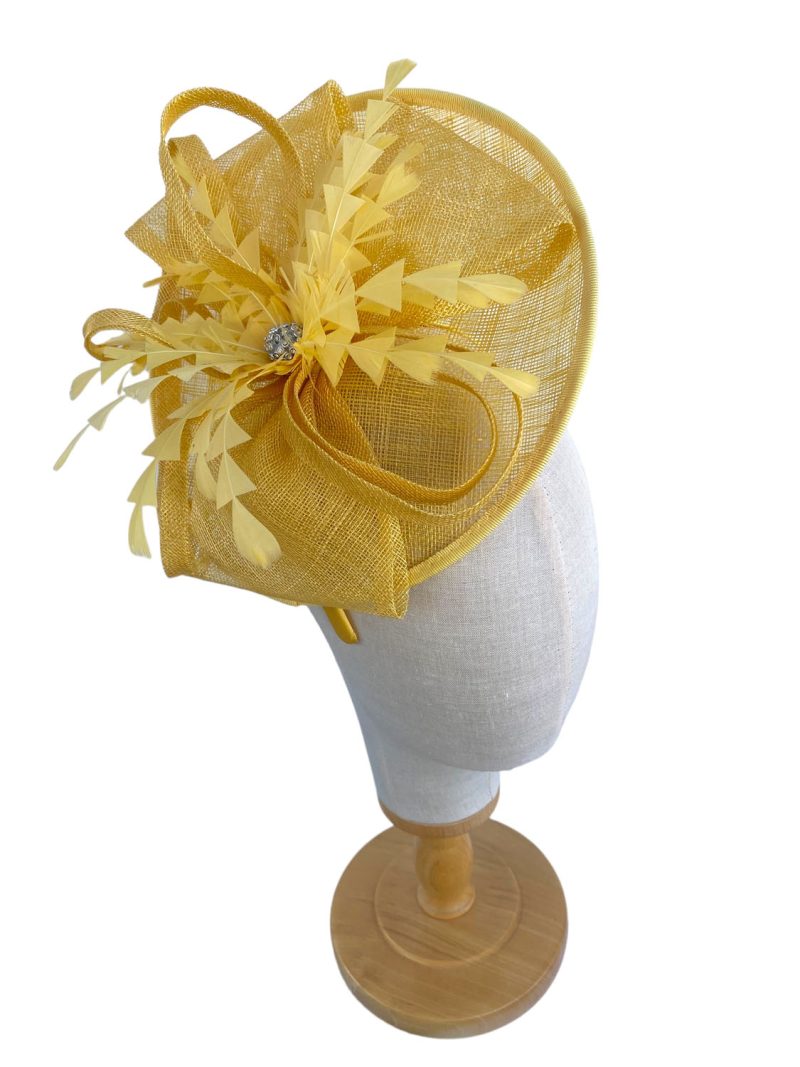 Large Bright Yellow Flower Disc Fascinator
