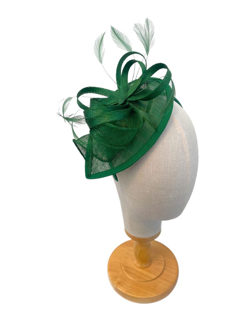 Small Emerald Green Fascinator Dainty Headpiece