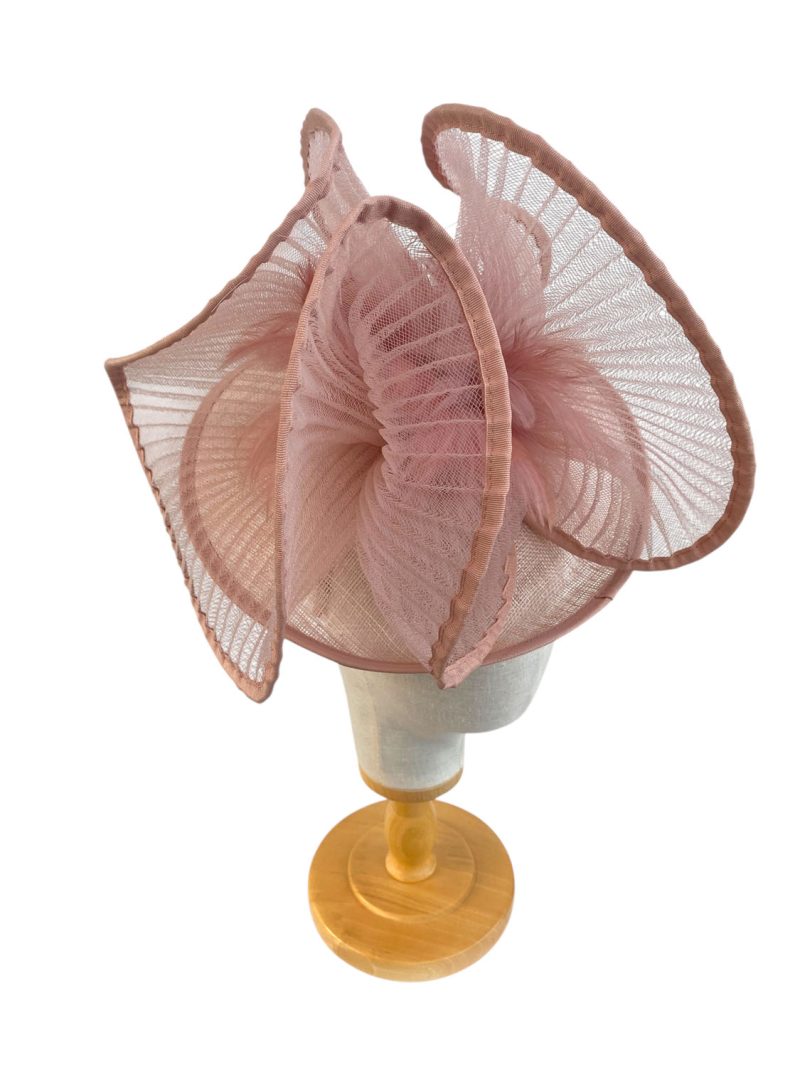 Large Blush Pink Fascinator For Royal Ascot or Weddings - Image 4
