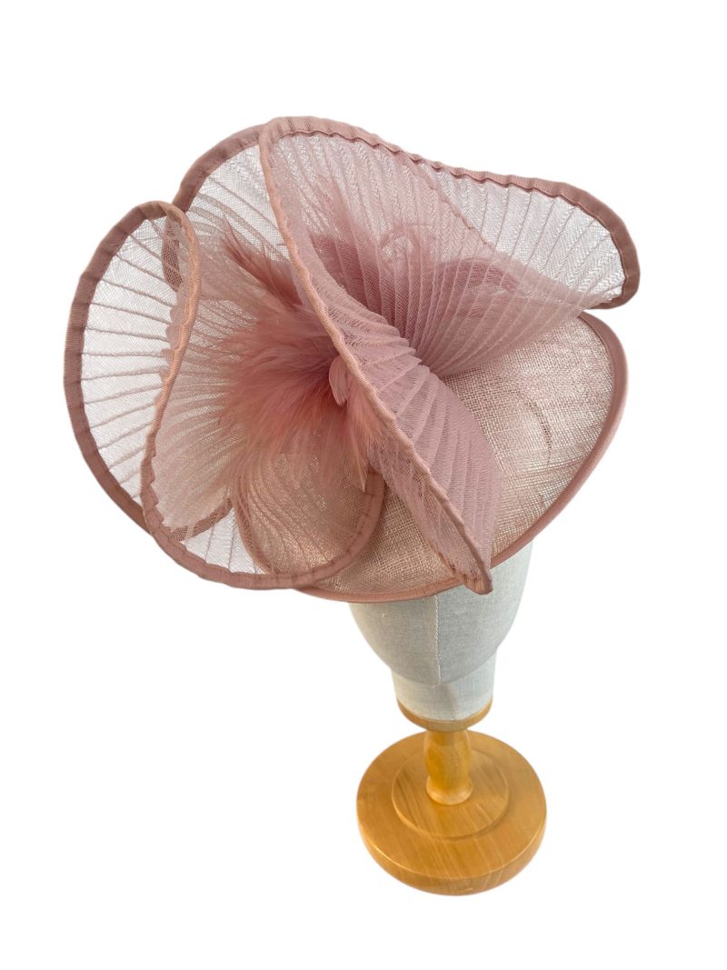 Large Blush Pink Fascinator For Royal Ascot or Weddings - Image 3